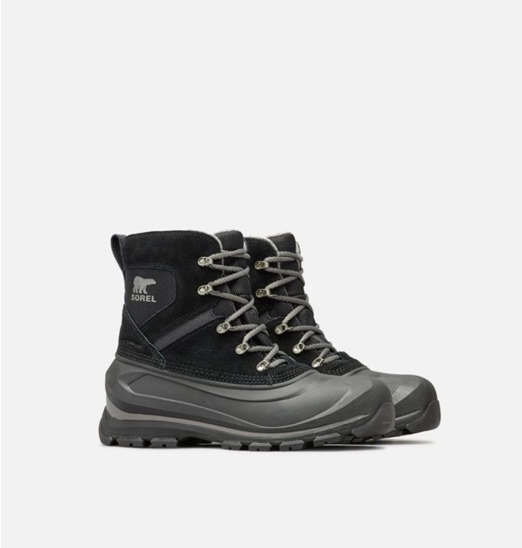 Mens Snow Boots Black/Grey - Sorel Buxton™ Lace - 013-MBHVZC